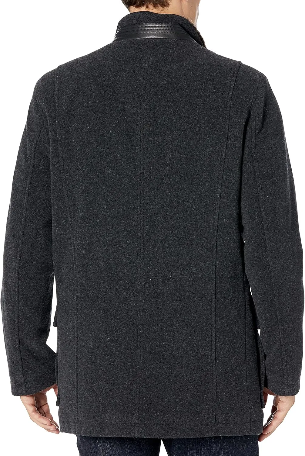 Cole Haan Men's Wool Plush Car Coat