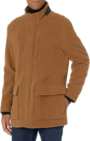 Cole Haan Men's Wool Plush Car Coat