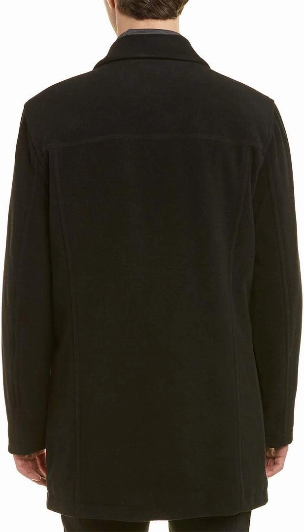 Cole Haan Men's Button Up Wool Plush Car Coat