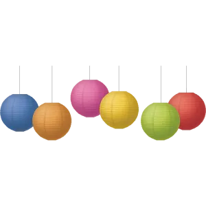 Colorful 8" Hanging Paper Lanterns