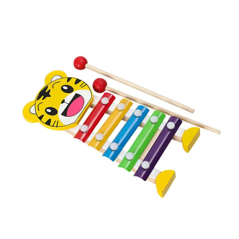 Colorful Wooden Toys Rattles – Montessori Rainbow Blocks