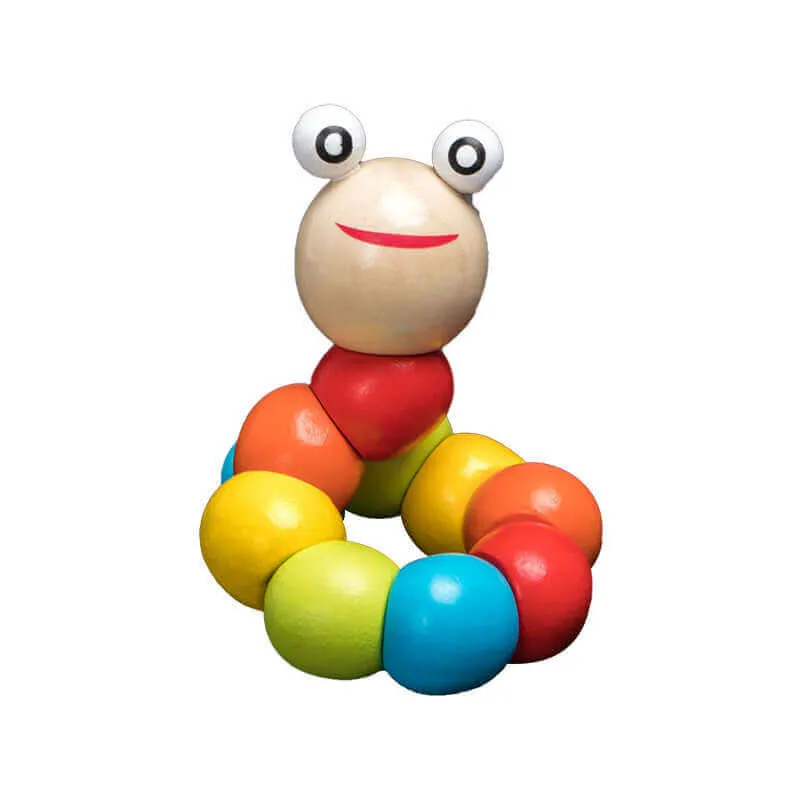 Colorful Wooden Toys Rattles – Montessori Rainbow Blocks
