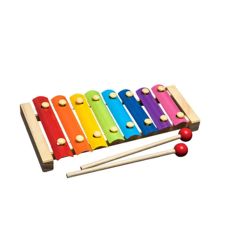 Colorful Wooden Toys Rattles – Montessori Rainbow Blocks