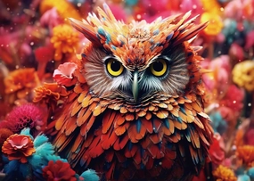 Colorful Owl Jigsaw Puzzles for Adults 1000 Pieces, Challenging Game Night Family Puzzle Home Decoration, Party Toy for Men Women Parents Kids 27" x 20"