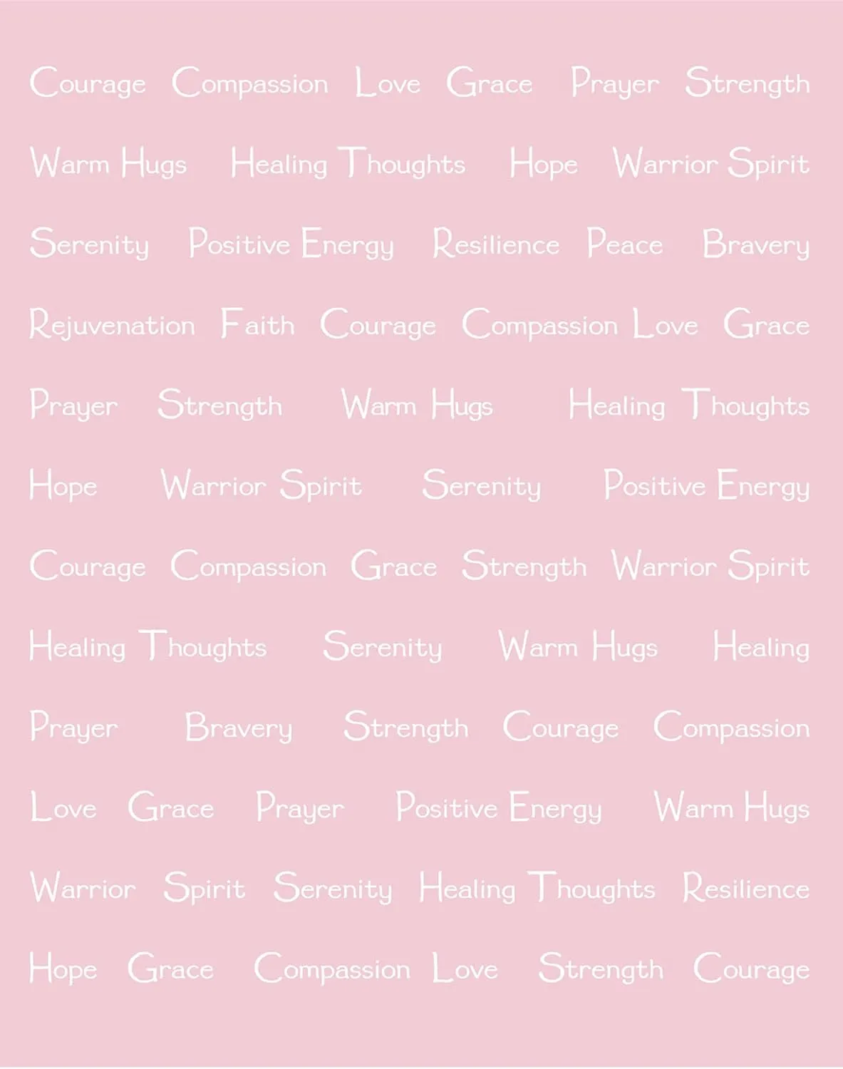 Compassion Blanket - Strength Courage Super Warm Hugs, Get Well Gift Blanket Plush Healing Thoughts Positive Energy Love & Hope, Cancer Support Gift for Women 50 x 65 (Pink, One Size)
