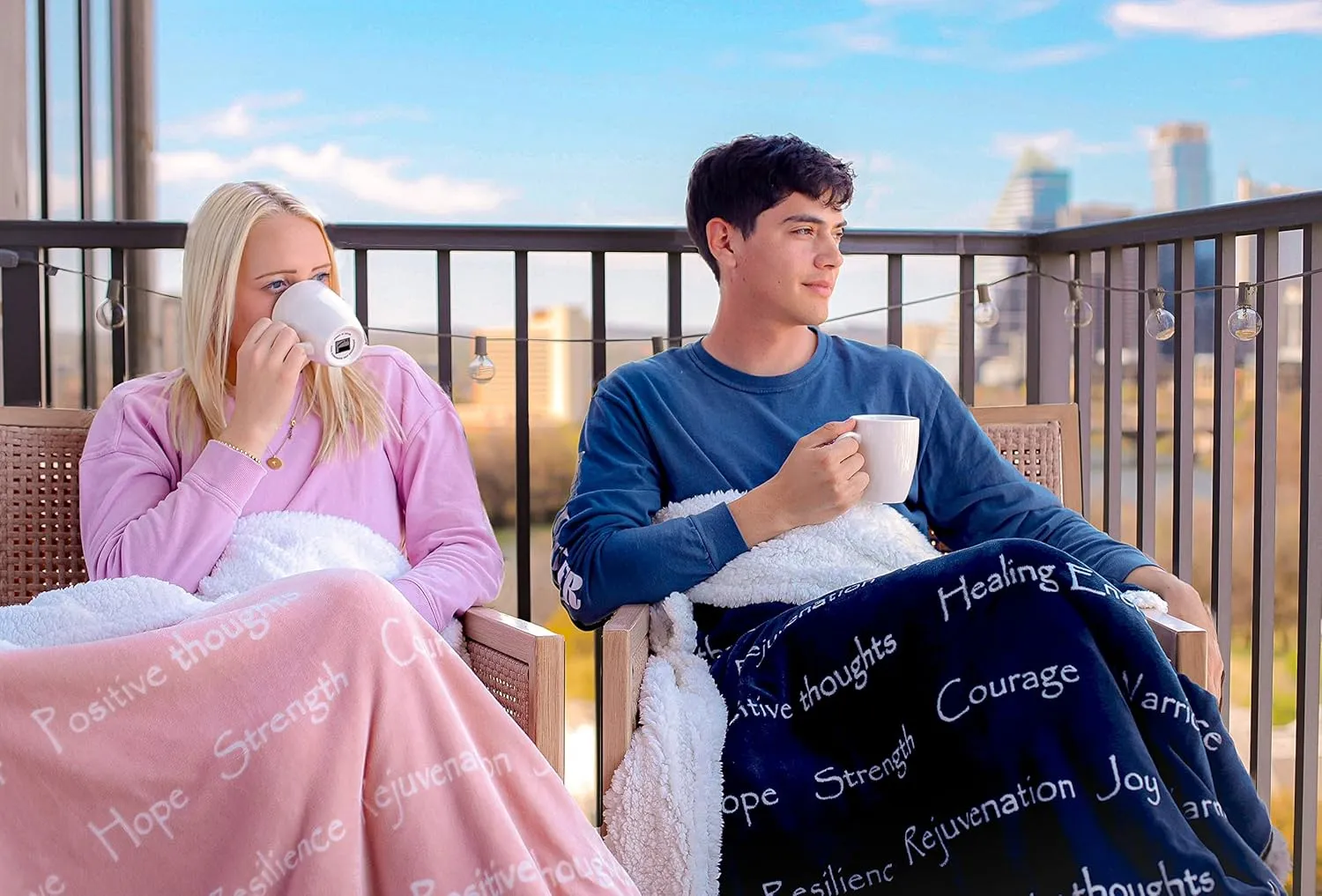 Compassion Blanket - Strength Courage Super Warm Hugs, Get Well Gift Blanket Plush Healing Thoughts Positive Energy Love & Hope, Cancer Support Gift for Women 50 x 65 (Pink, One Size)