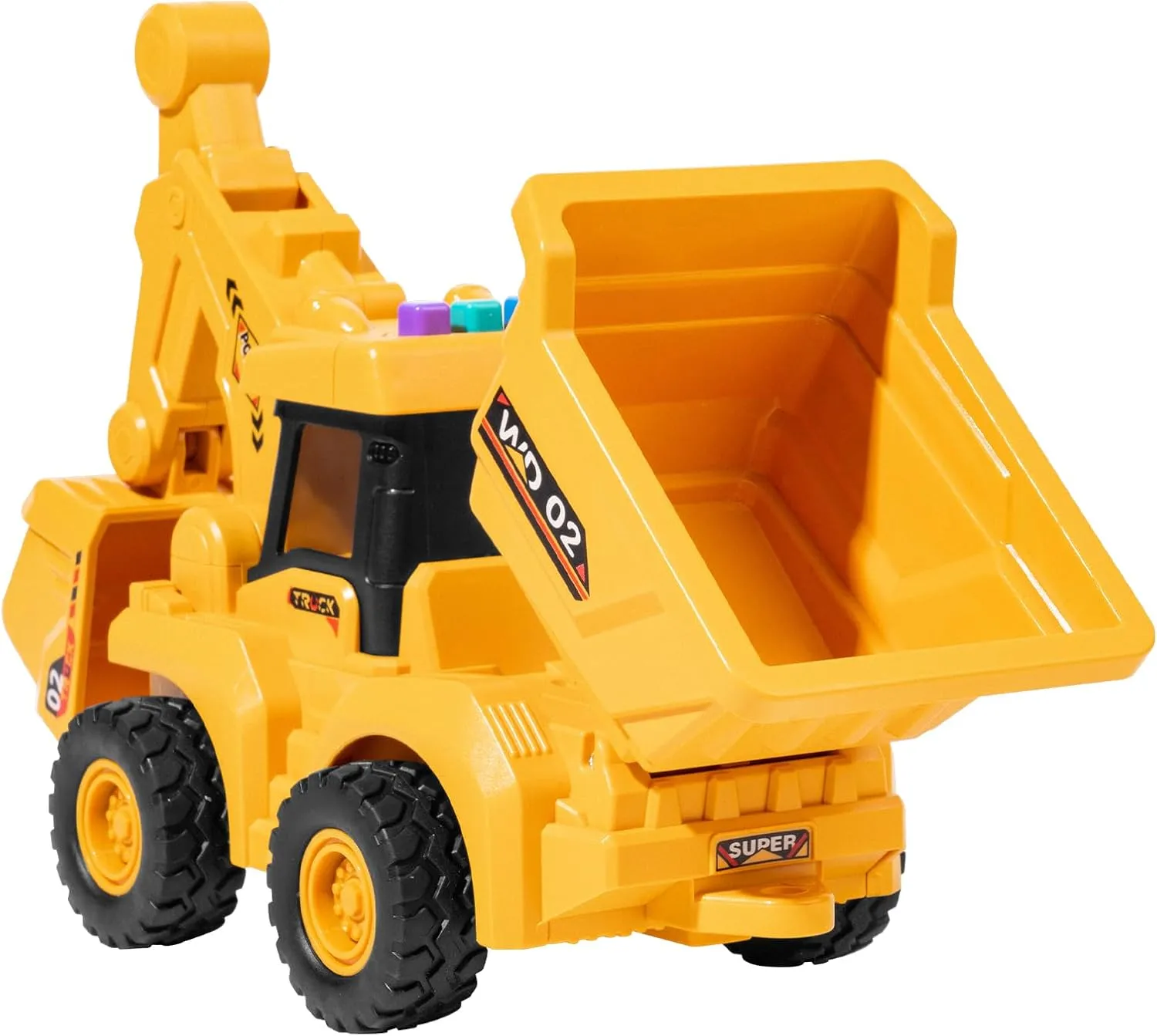 Construction Toys – Inertia-Powered Dump Truck, with Realistic Lights, Sounds, Rumbling Action, Anti-Slip Tires, Sturdy Plastic – Toy Truck Indoor & Outdoor for Boys and Girls, Kids, Toddlers, Ages 3 