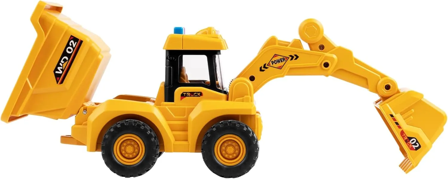 Construction Toys – Inertia-Powered Dump Truck, with Realistic Lights, Sounds, Rumbling Action, Anti-Slip Tires, Sturdy Plastic – Toy Truck Indoor & Outdoor for Boys and Girls, Kids, Toddlers, Ages 3 