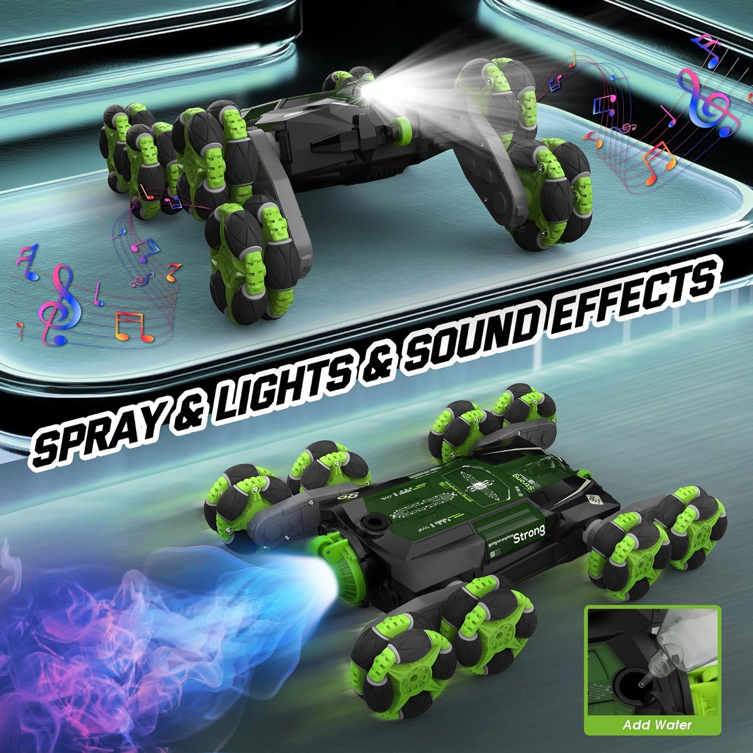 Cossy 8WD Gesture Sensing Rc Drift Car, 2 Modes, Light & Music, 360 Rotation, Climbing Stunt Car for Ages 8-13