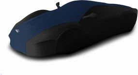 Coverking Custom Fit Car Cover for Select DeTomaso Pantera Models - Satin Stretch (Dark Blue with Black Sides)