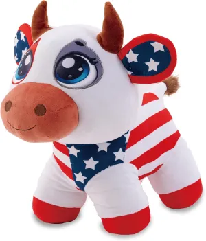 Cow Stuffed Animal 22in, American Stuffed Cow Plush for Adults and Kids, Plush Cow - Unique Gift Decoration for 4th of July, Birthdays, and Special Occasions