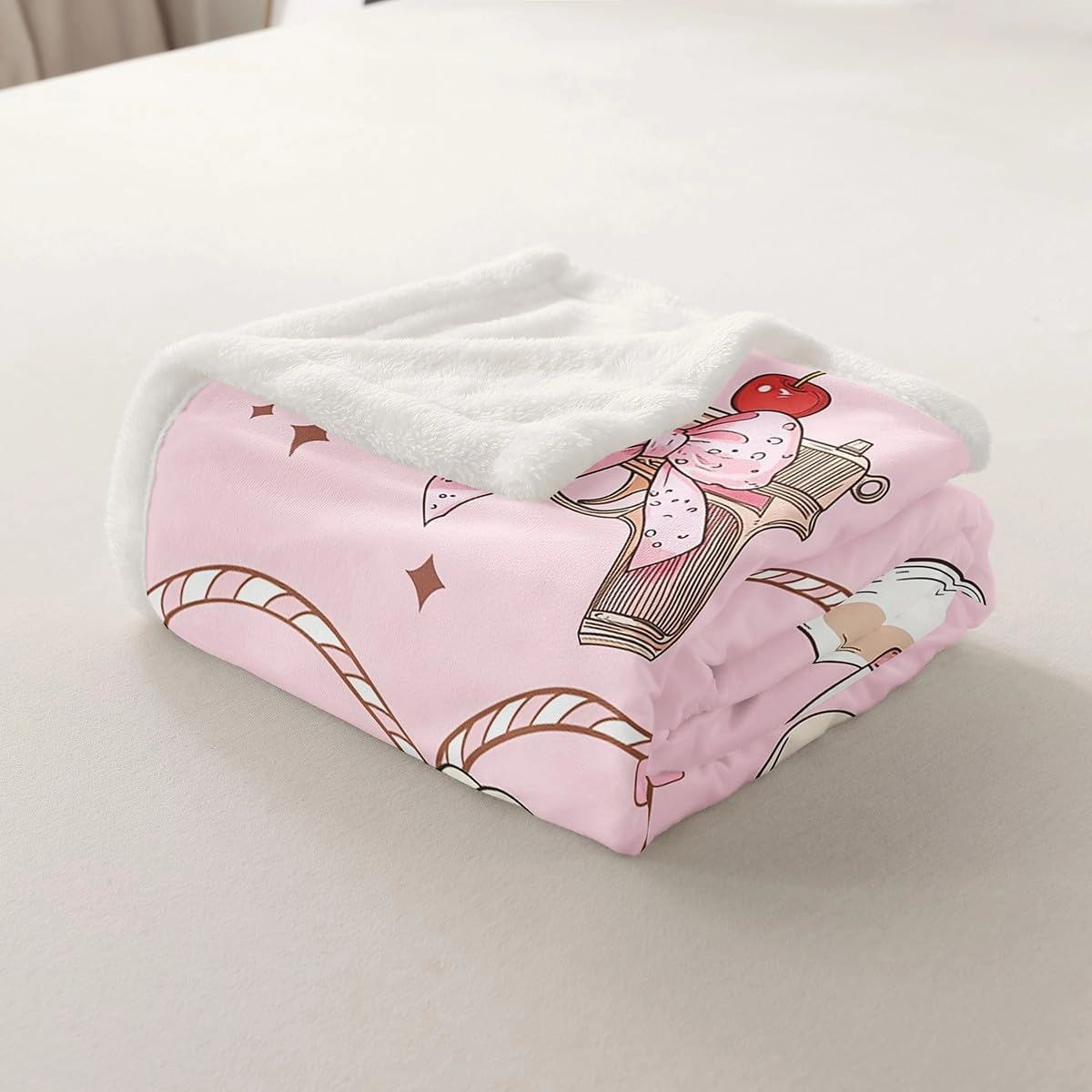 Cowgirl Queen 90"X90" Sherpa Blanket Western Grils Boots Throw Blanket Princess Cowboy Pink Bowknots Fleece Blanket For Kids Boys Girls Decorative Sofa Couch Retro Cowhide Starry Fuzzy Blanket
