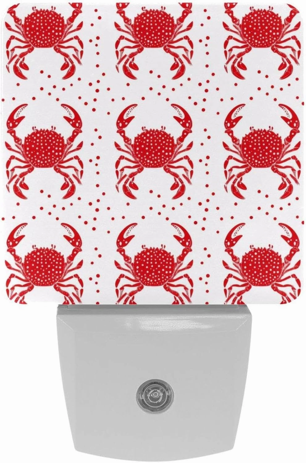Crabs and Red Dot Pattern Plug in LED Night Light Auto Sensor Dusk to Dawn Decorative Night for Bedroom, Bathroom, Kitchen, Hallway, Stairs, Hallway, Baby's Room, Energy Saving