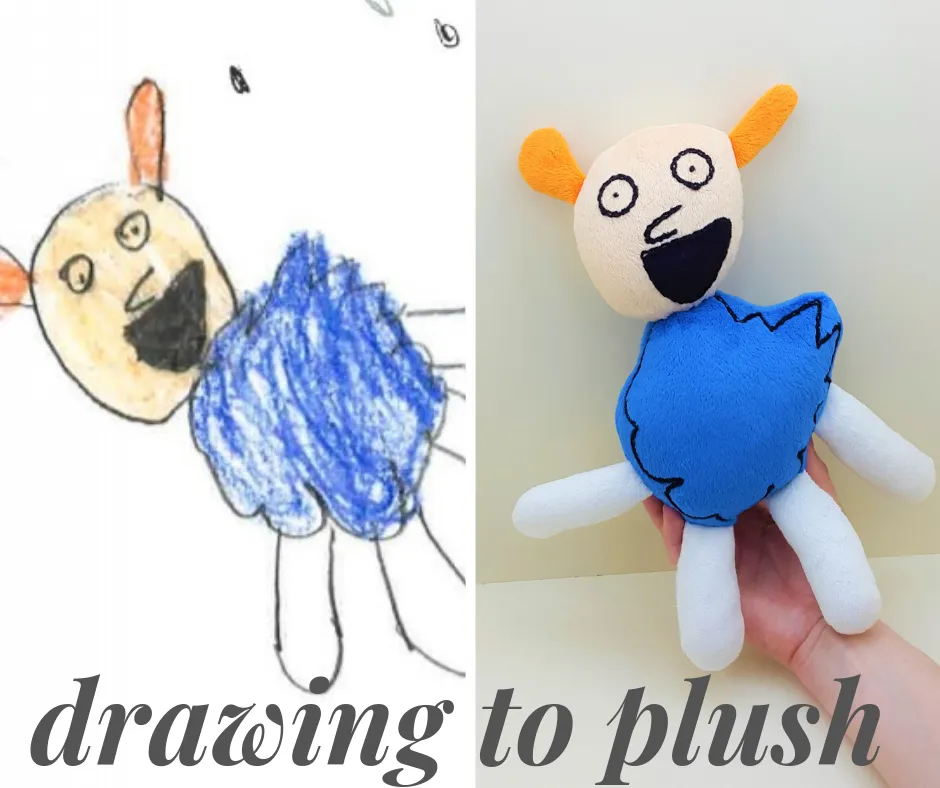 Custom simple plush from picture or drawing