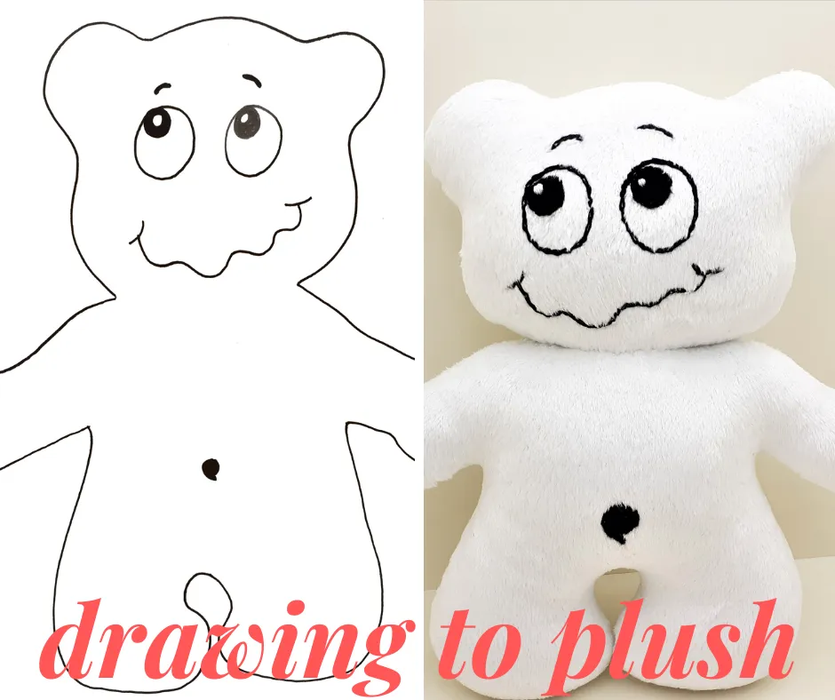 Custom simple plush from picture or drawing