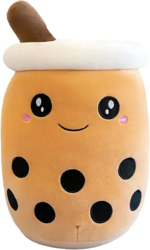 Cute Boba Tea Plush Stuffed Animal 14 Inch Bubble Tea Kawaii Plushies Cartoon Soft Milk Tea Cup Cuddly Pillow Home Hugging Birthday Gift for Children Kids Boys Girl Room Decor Bedtime, 14Inches