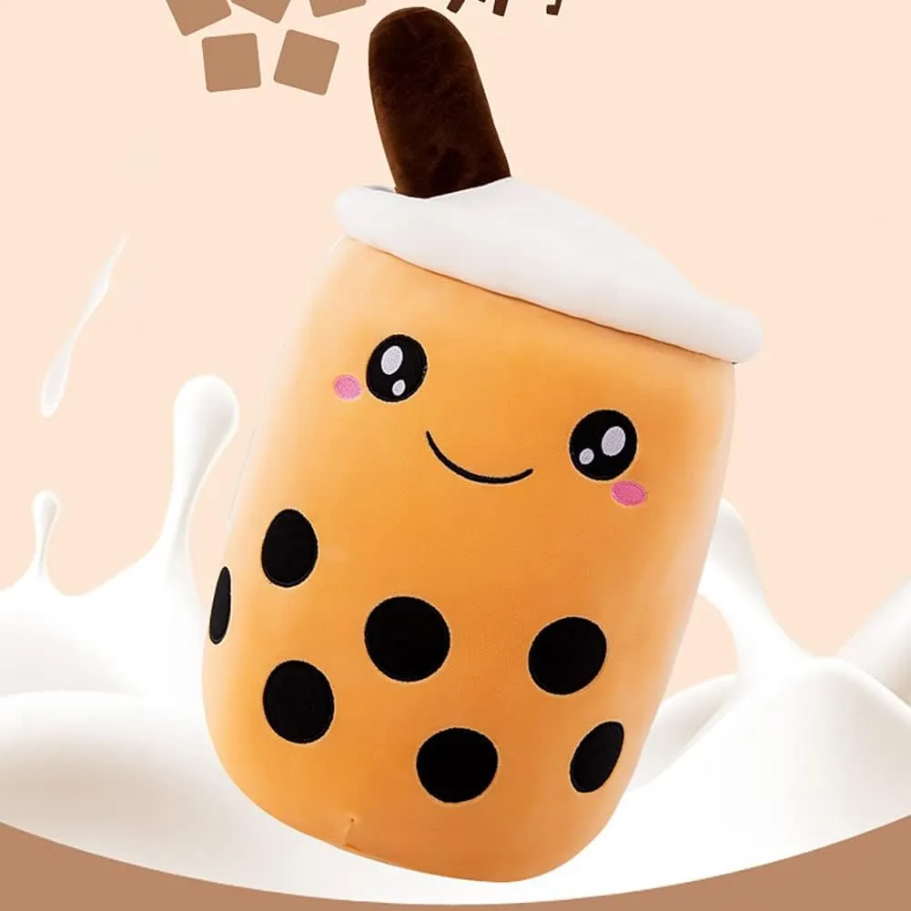 Cute Boba Tea Plush Stuffed Animal 14 Inch Bubble Tea Kawaii Plushies Cartoon Soft Milk Tea Cup Cuddly Pillow Home Hugging Birthday Gift for Children Kids Boys Girl Room Decor Bedtime, 14Inches
