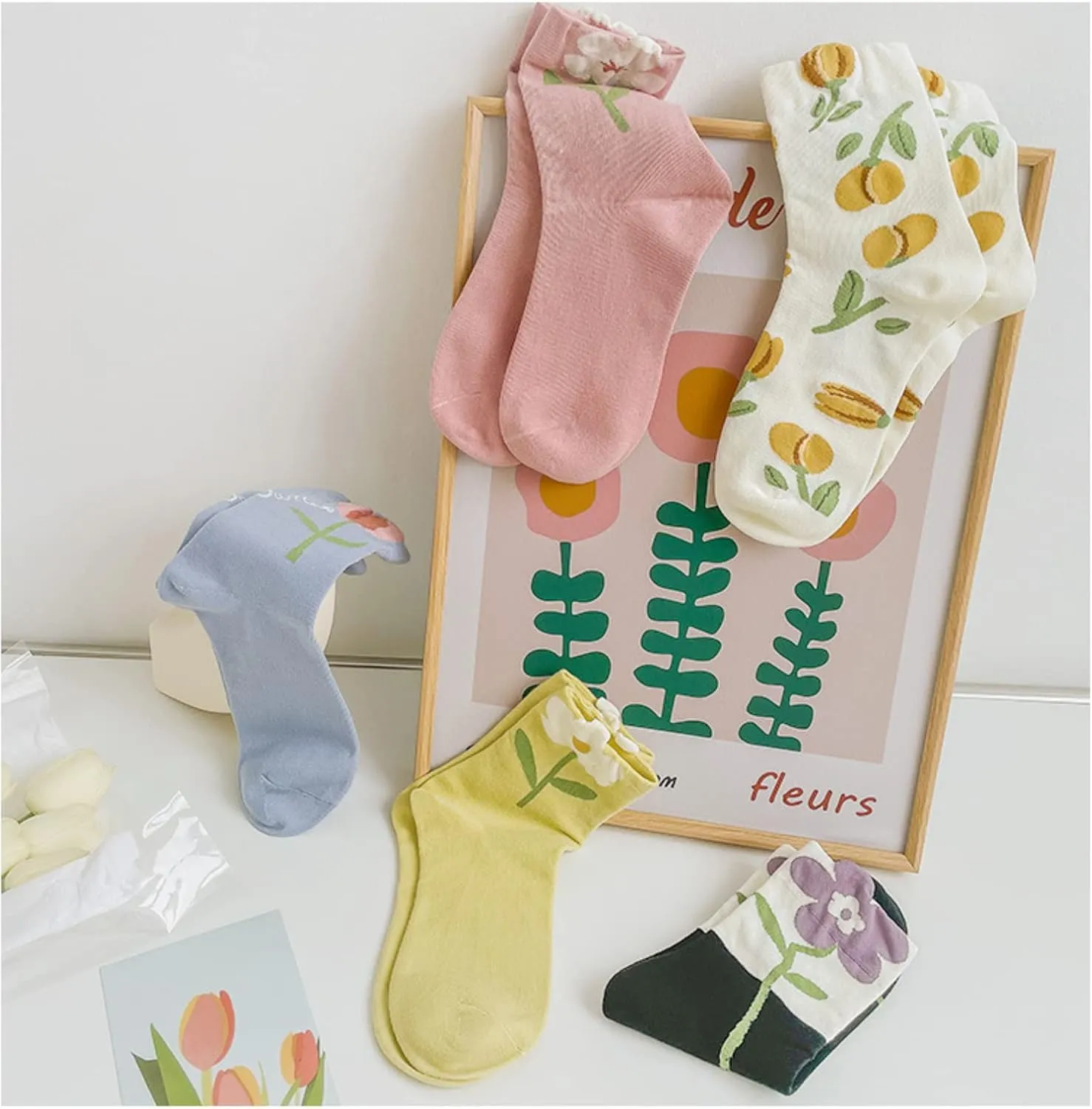 Cute Cotton Socks for Women and Girls Novelty Ankle Athletics Sock