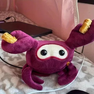 Cute Crab Christmas Red Plush Toy, 8 inches