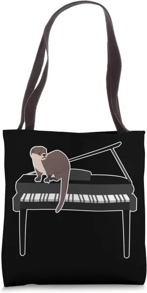 Cute Grand Piano Player Month Otter Pianist Musician Animal Tote Bag