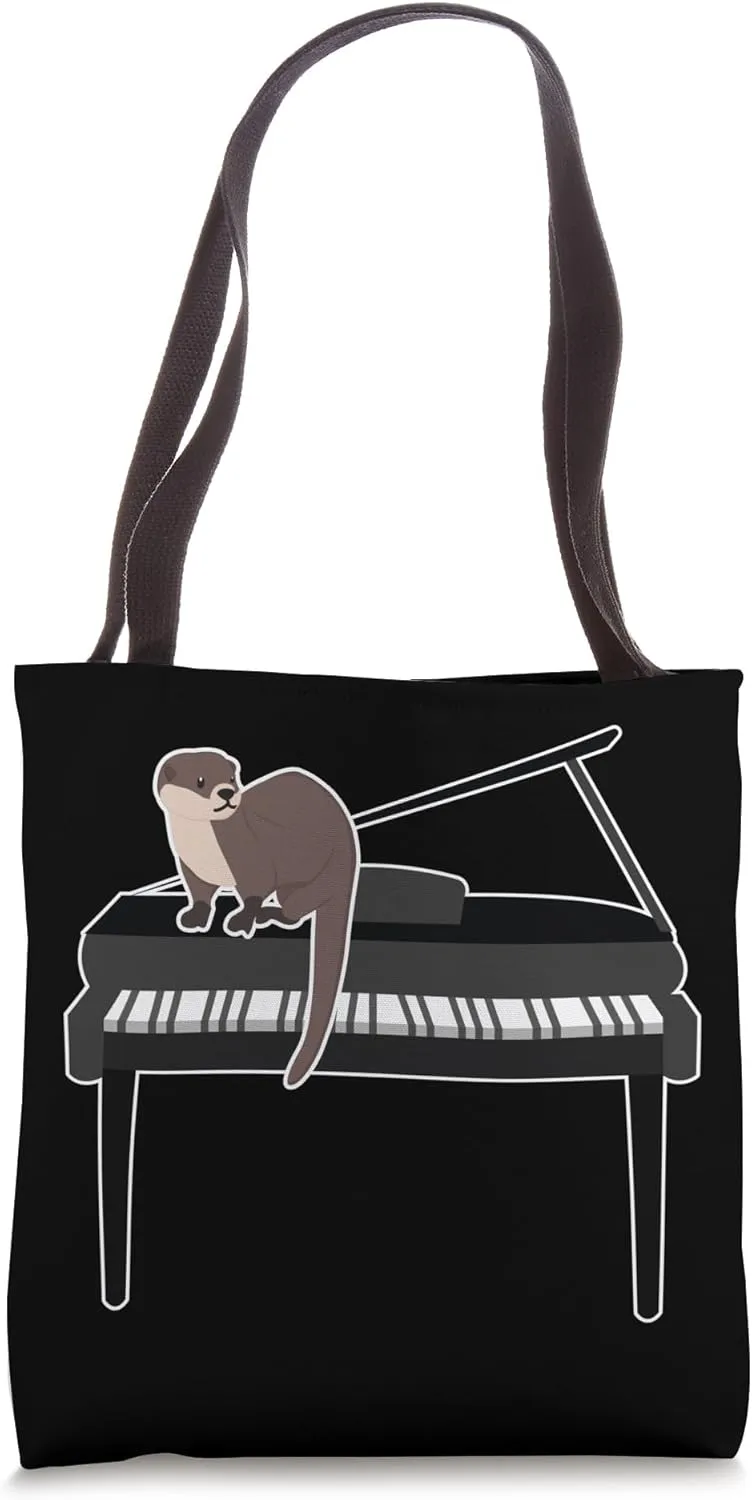 Cute Grand Piano Player Month Otter Pianist Musician Animal Tote Bag