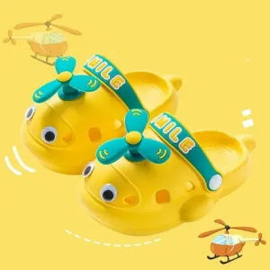 Cute Helicopter Kids Slippers - Soft Plush Indoor Footwear