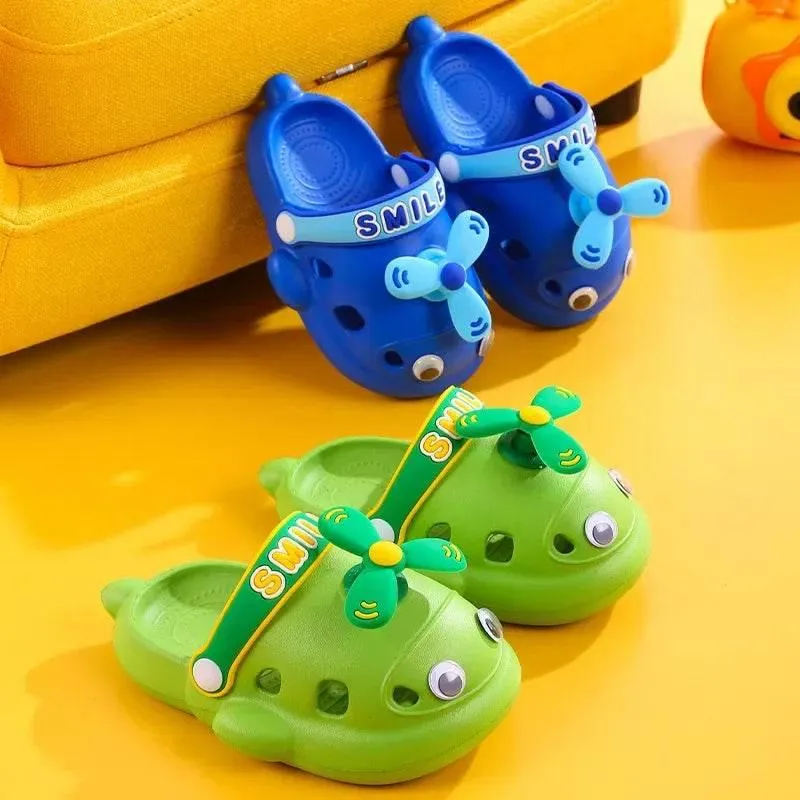 Cute Helicopter Kids Slippers - Soft Plush Indoor Footwear