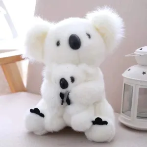 Cute rabbit 11 inch Mum and Baby Koala Plush Toy Stuffed Animal Toy Plush Animal Doll (White)
