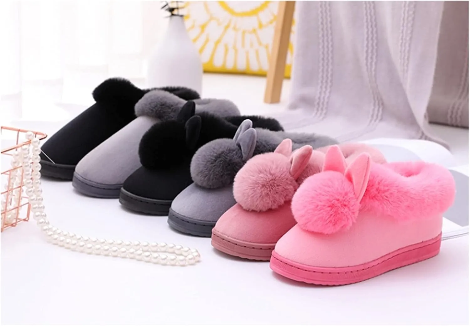 Cute rabbit slippers Cartoon animal slippers Women slippers Men slippers Winter slippers Plush slippers home shoes Warm slippers Soft comfortable