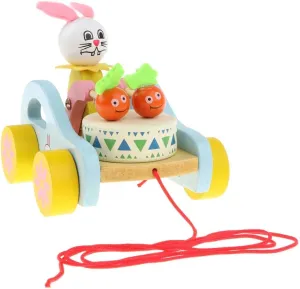 Cute Rabbit Wooden Pull Along Walking Toy Development Toys for Baby Toddler