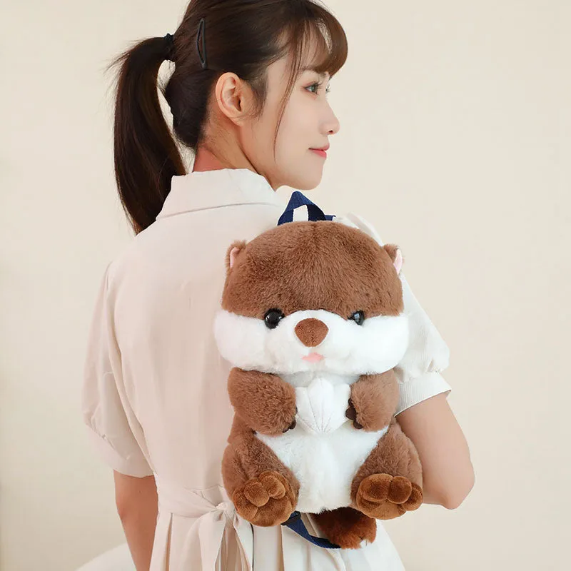 Cute Sea Otter Backpack Plush Bag