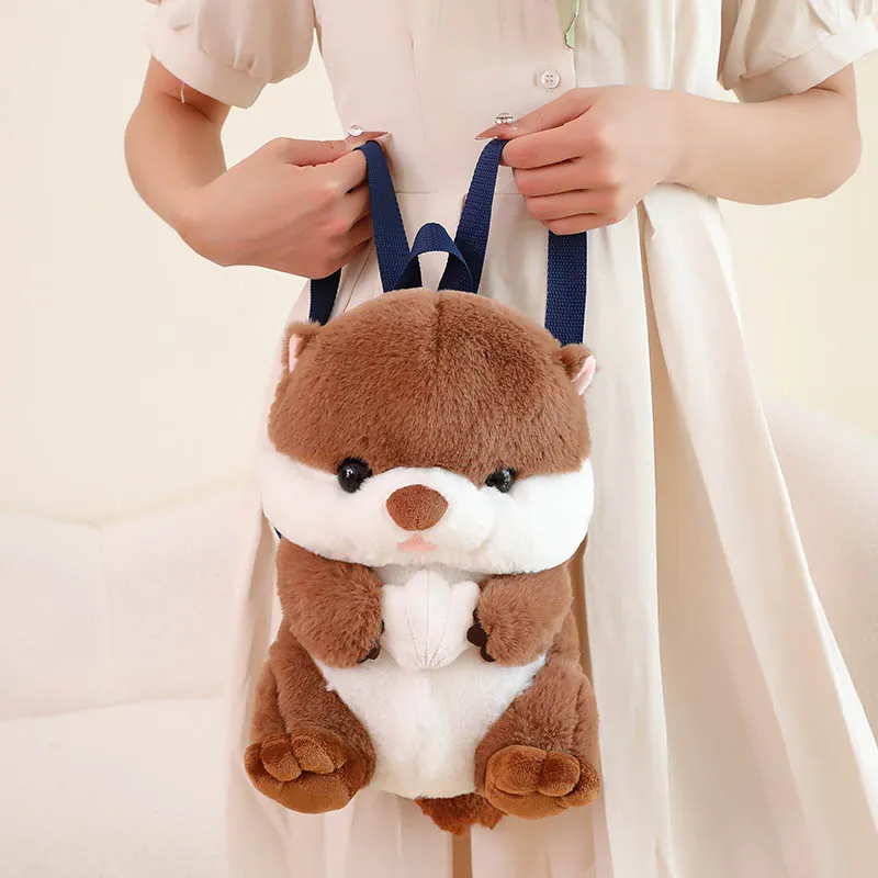 Cute Sea Otter Backpack Plush Bag