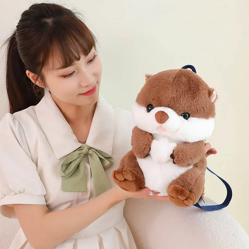 Cute Sea Otter Backpack Plush Bag