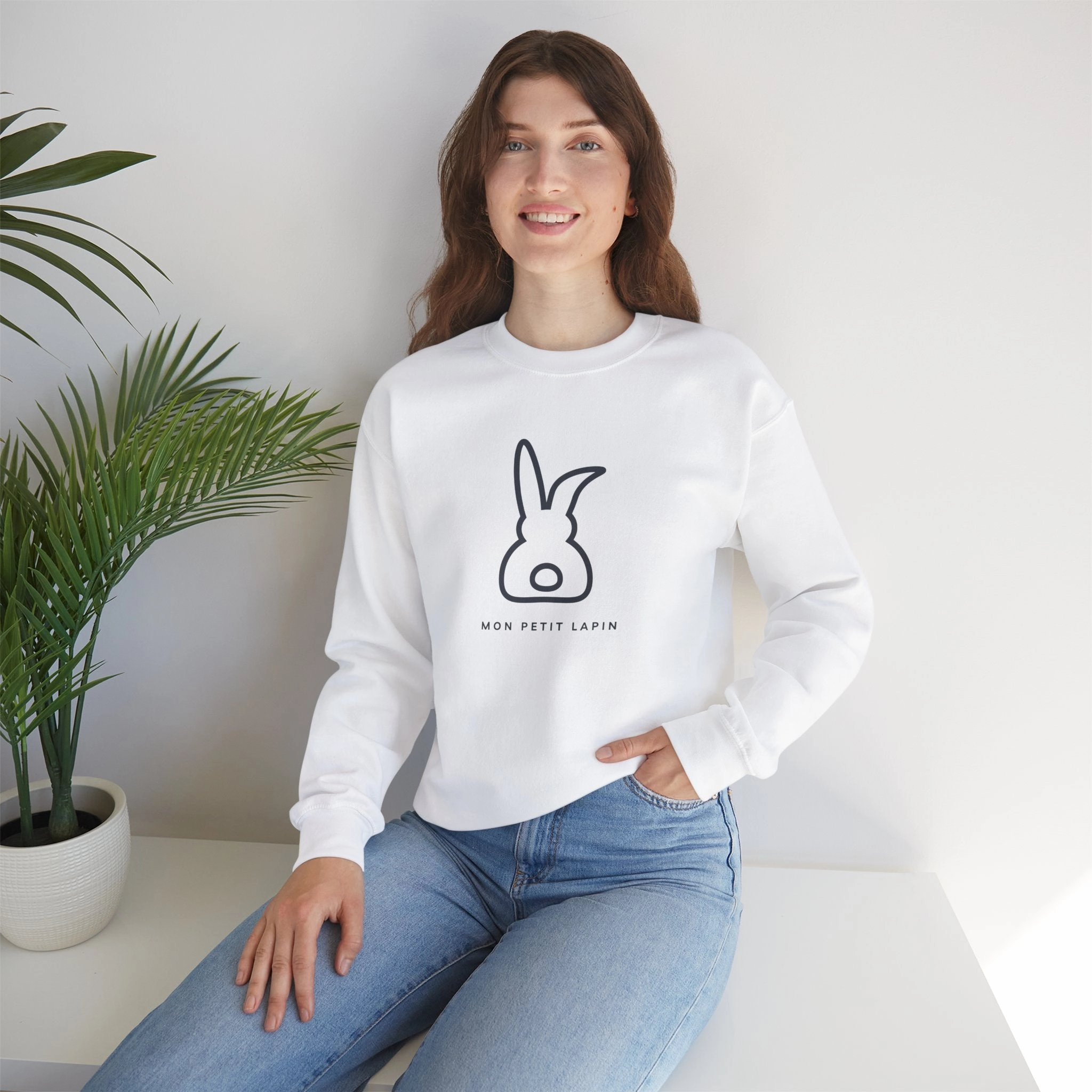 Cute Bunny Sweatshirt, Mon Petit Lapin