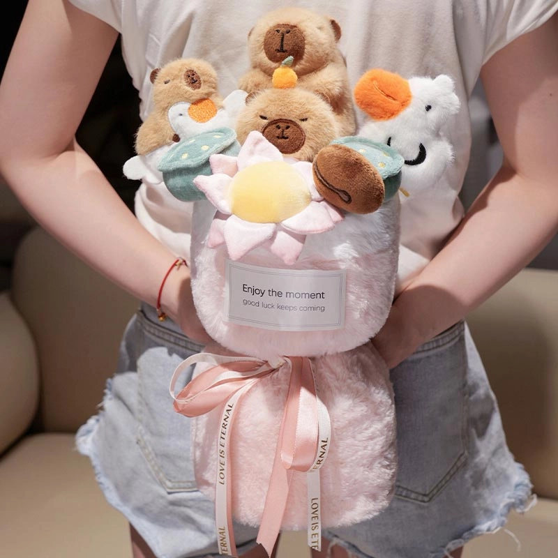 Cute Capybara Flower Bouquet Plush Toy
