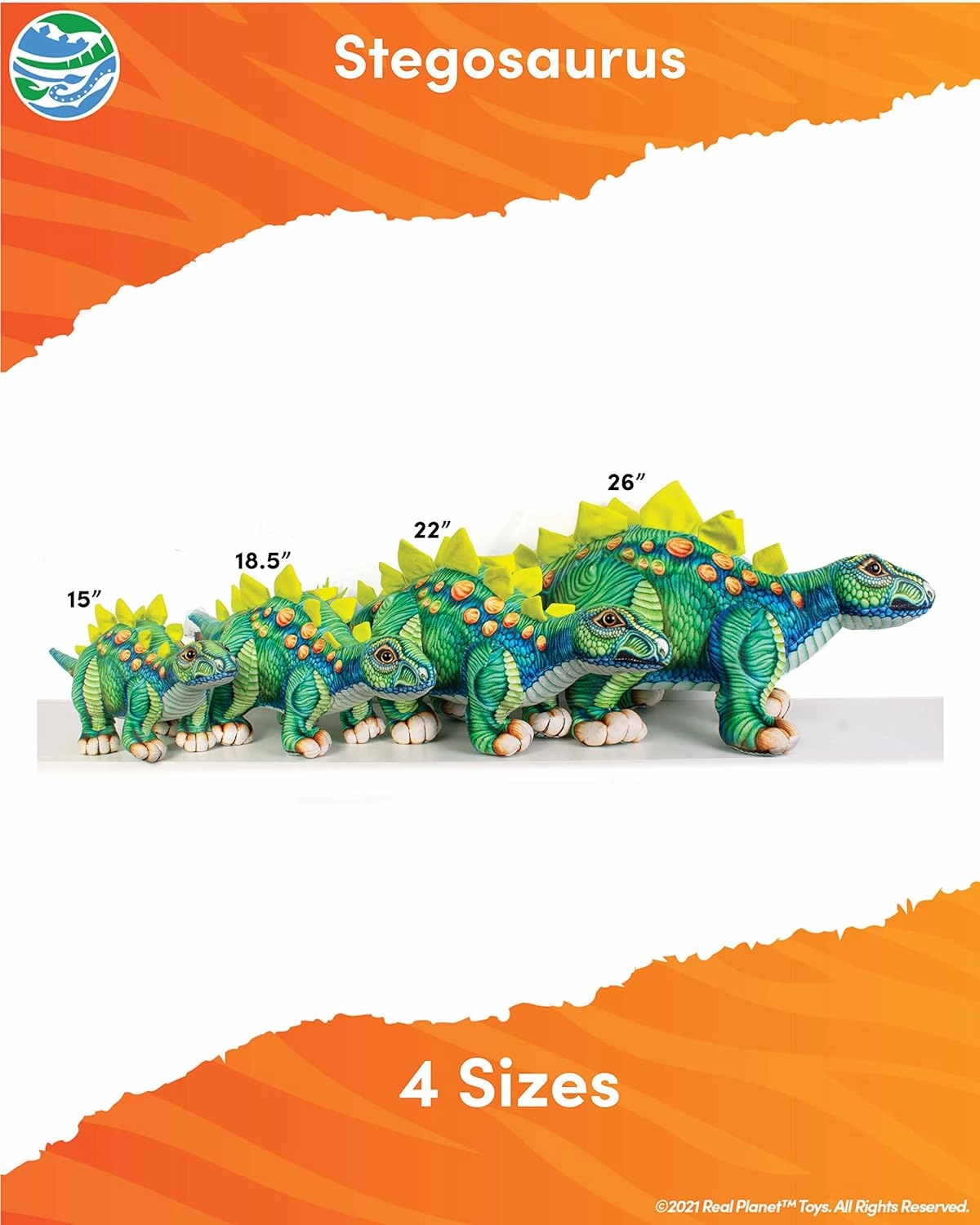 Cute Dinosaur Plush - Dino Stuffed Animal, Little Boy Dinosaur Toy, Baby Stuffed Stuffie, Kids Stuffed Animal (22" Long)