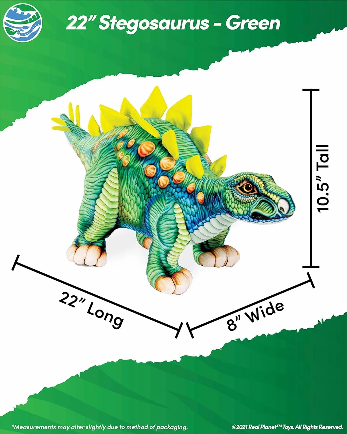 Cute Dinosaur Plush - Dino Stuffed Animal, Little Boy Dinosaur Toy, Baby Stuffed Stuffie, Kids Stuffed Animal (22" Long)