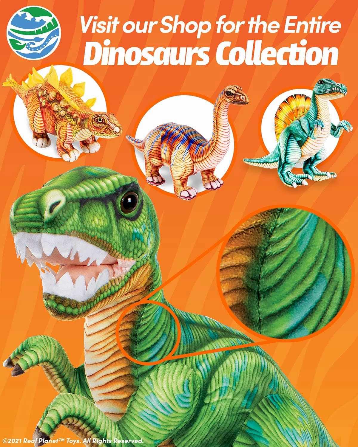 Cute Dinosaur Plush - Dino Stuffed Animal, Little Boy Dinosaur Toy, Baby Stuffed Stuffie, Kids Stuffed Animal (22" Long)