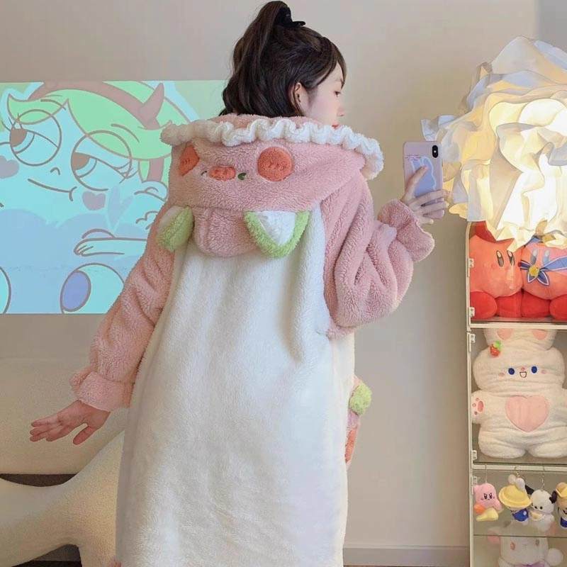 Cute Pig Hoodie Pajamas Plush
