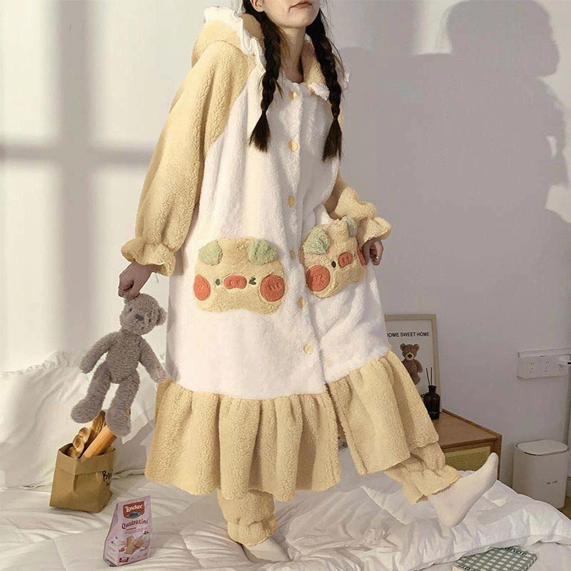 Cute Pig Hoodie Pajamas Plush