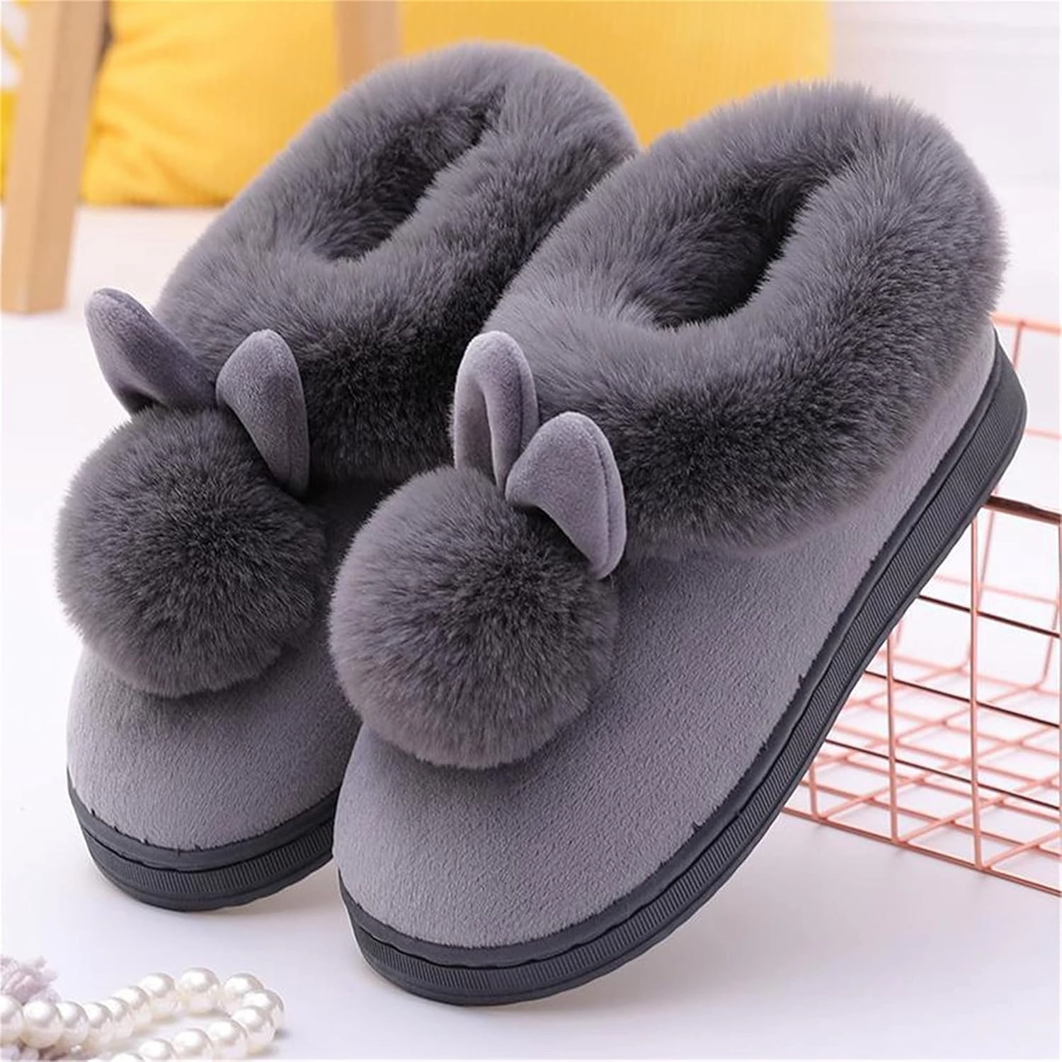 Cute rabbit slippers Cartoon animal slippers Women slippers Men slippers Winter slippers Plush slippers home shoes Warm slippers Soft comfortable