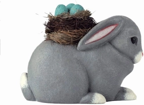 Decoration Sculpture-Bunny Bunch Rabbits Outdoor Garden Statue Welcome Sign (Color : C) (B)