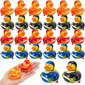 Deekin 24 Pcs Hockey Rubber Ducks Sports Theme Ducks Hockey Toys Rubber Bath Toys Floating Bath Duck for Birthday Party Bathtub Pool Toy Decorations