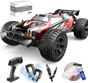 DEERC 9206E DIY Extra Shell 1:10 Scale Large RC Cars,48  KM/H Hobby Grade High Speed Remote Control Car for Adults Boys,All Terrain 4WD 2.4GHz Off Road Monster RC Truck with 2 Battery for 40  Min Play