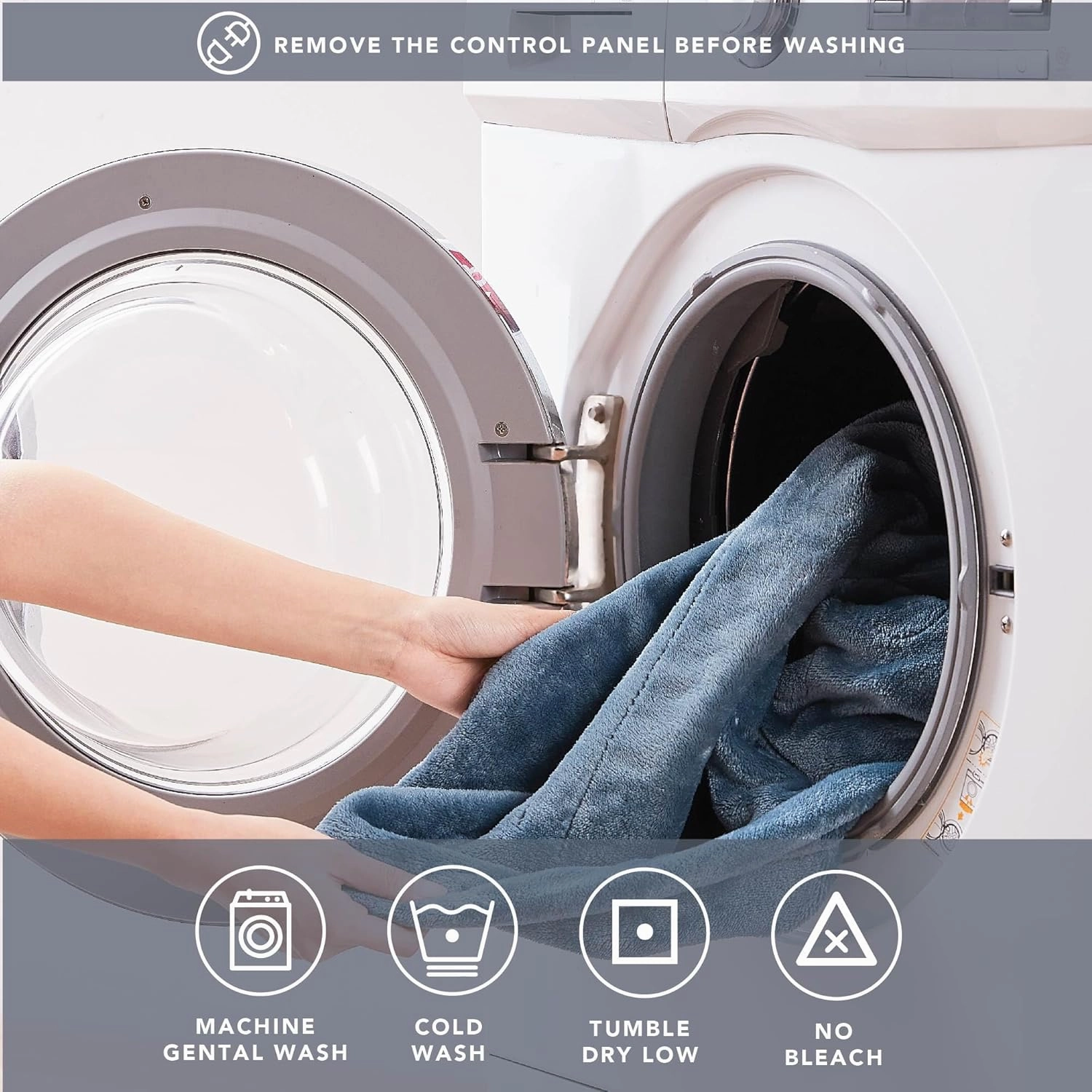 Degrees of Comfort Fuzzy Sherpa Plush Heated Blanket, Full Size Bed Electric Blankets with 20 Heat Settings Controller | 1-10 Hour Auto Shut Off |Washable, 80" X 84" Blue