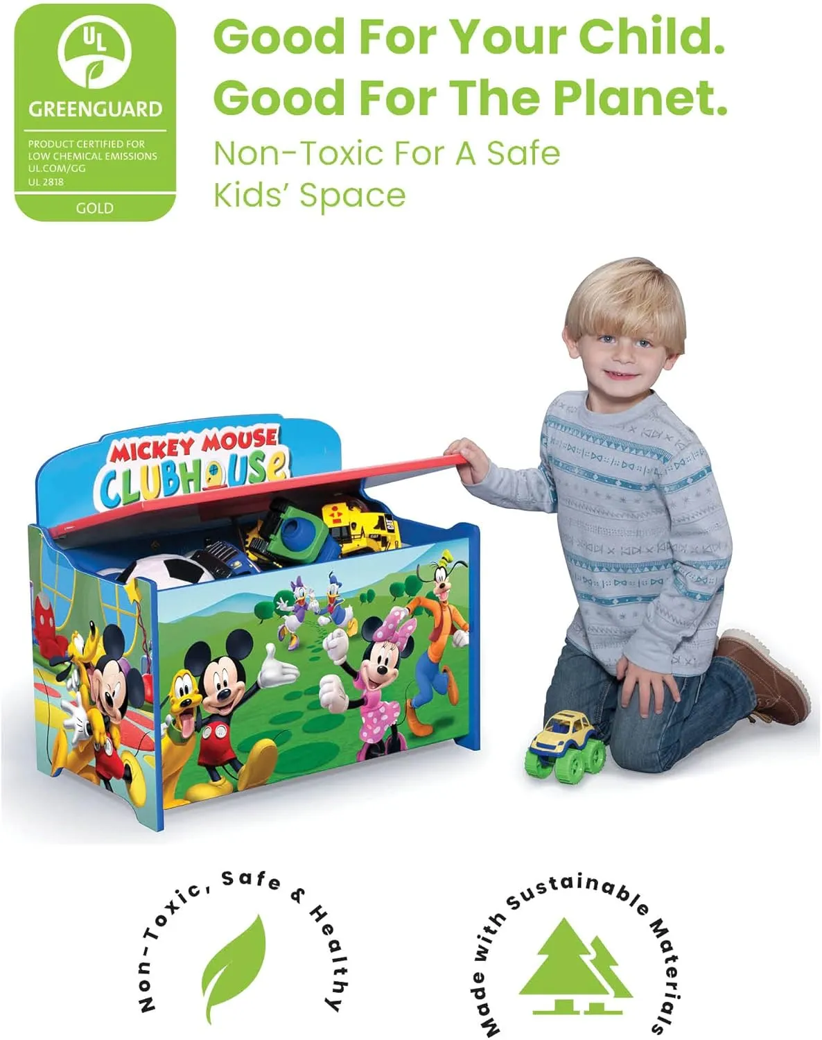 Delta Children Deluxe Toy Box, Disney Mickey Mouse