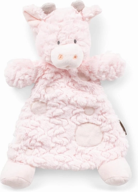 DEMDACO Gracie Giraffe Soft Pink 13 x 11 Plush Polyester Stuffed Animal Rattle Blankie