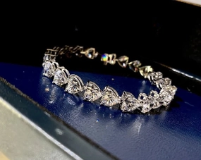 Diamond Bracelets For Women - SSBL029-Serenity - Heart Cut Charm Bracelet