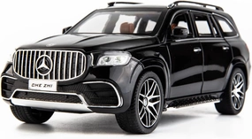 Diecast Car Model Benz GLS63 AMG 1/24 Alloy Collectible Pull Back Toy Car with Light and Sound Toy Vehicle for Adult Boys Gift(Black)