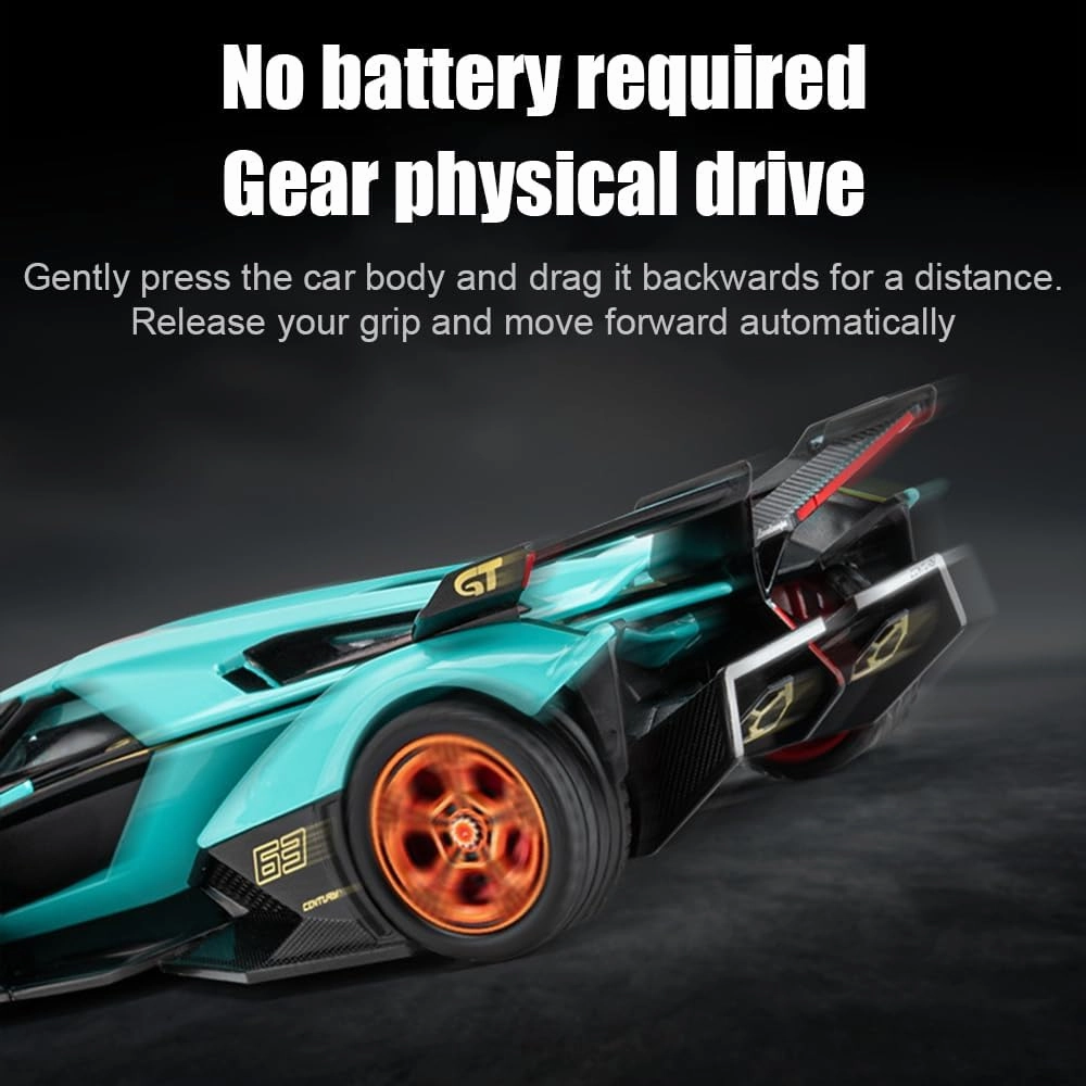 Diecast Toy Car Lambo V12 Sports Car Model,Zinc Alloy Simulation Casting Pull Back Vehicles,1:32 Scale Mini Electronic Supercar Toys with Lights and Music for Toddlers Kids Children Gift